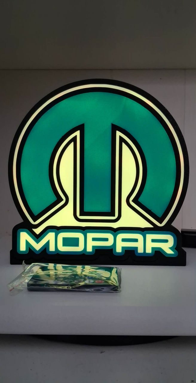 Mopar Blue LED light box – custom 3D printed – Lit Layer Creations